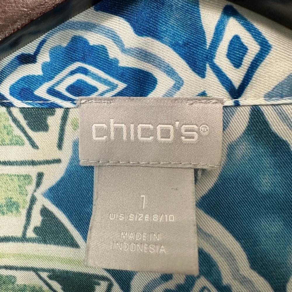 Chicos Women's Multicolor Patchwork Button Down L… - image 3